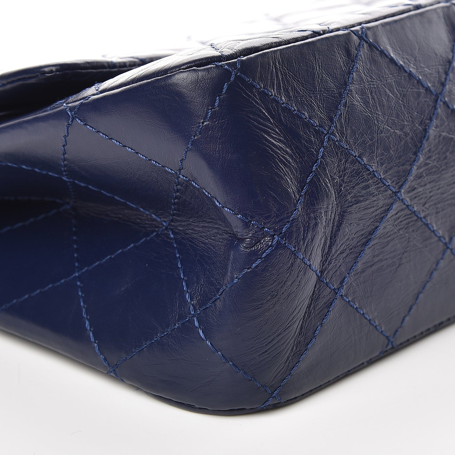 Aged Calfskin Quilted 2.55 Reissue 227 Flap Dark Blue