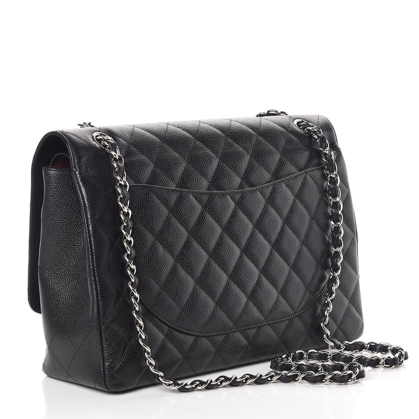 Caviar Quilted Maxi Double Flap Black