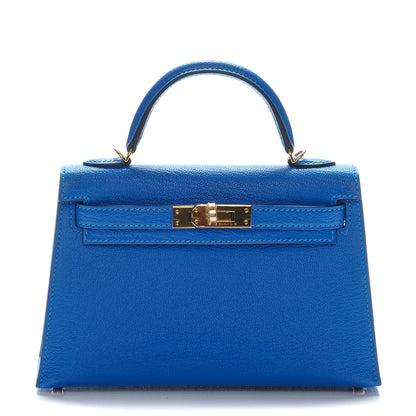 Hermes Chevre Mysore Mini Kelly Sellier 20 Bleu Hydra 1 of 22