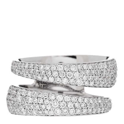 Roberto Coin 18K White Gold Diamond Scalare Double Row Ring 53 6.25 1 of 4