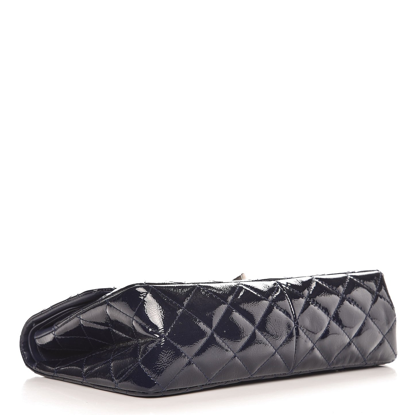 Distressed Patent Quilted 2.55 Reissue 227 Flap Dark Blue