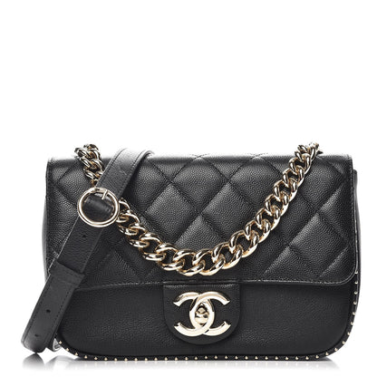 Chanel Caviar Quilted Small Studded Flap Black 1 of 8