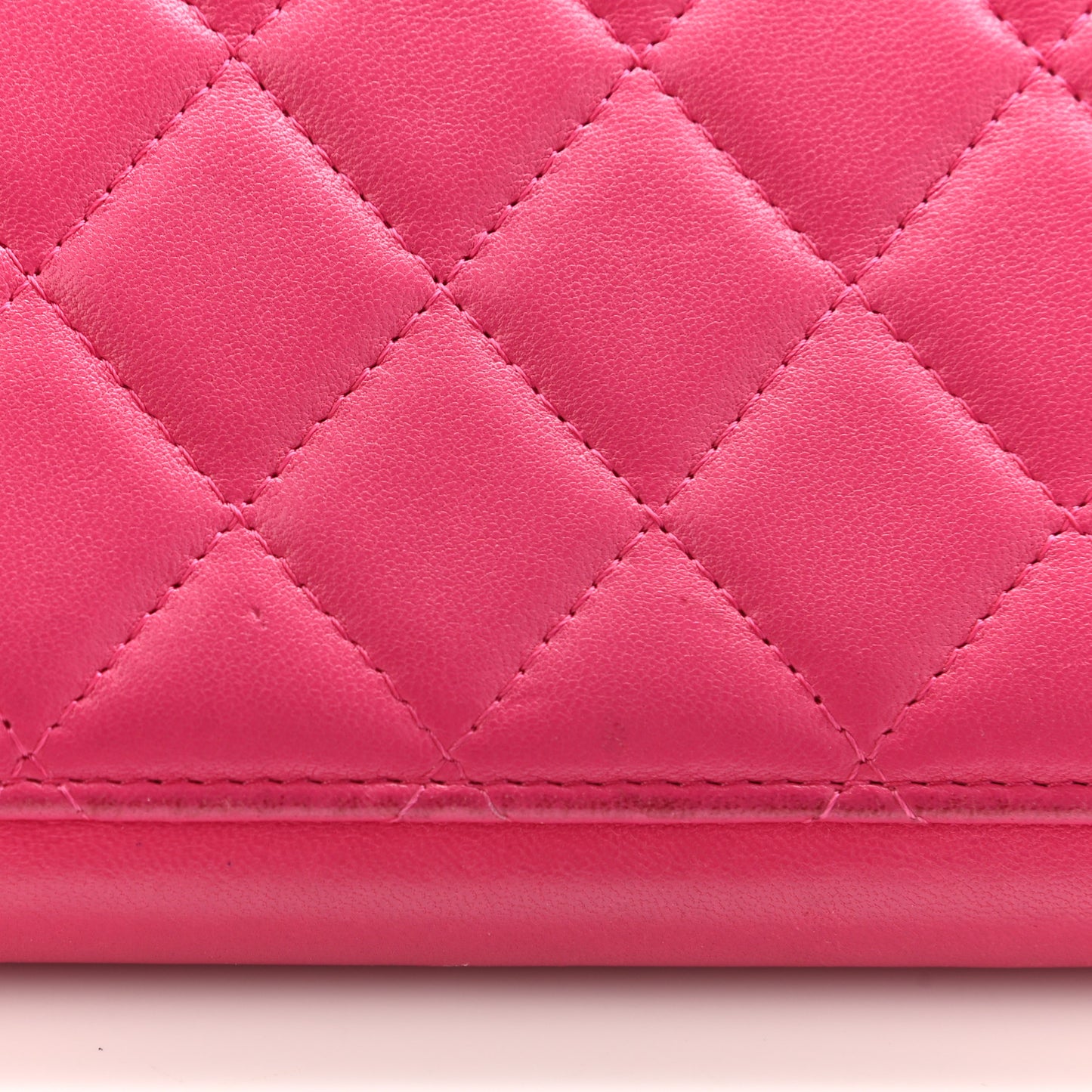 Lambskin Quilted Travel Case Pink
