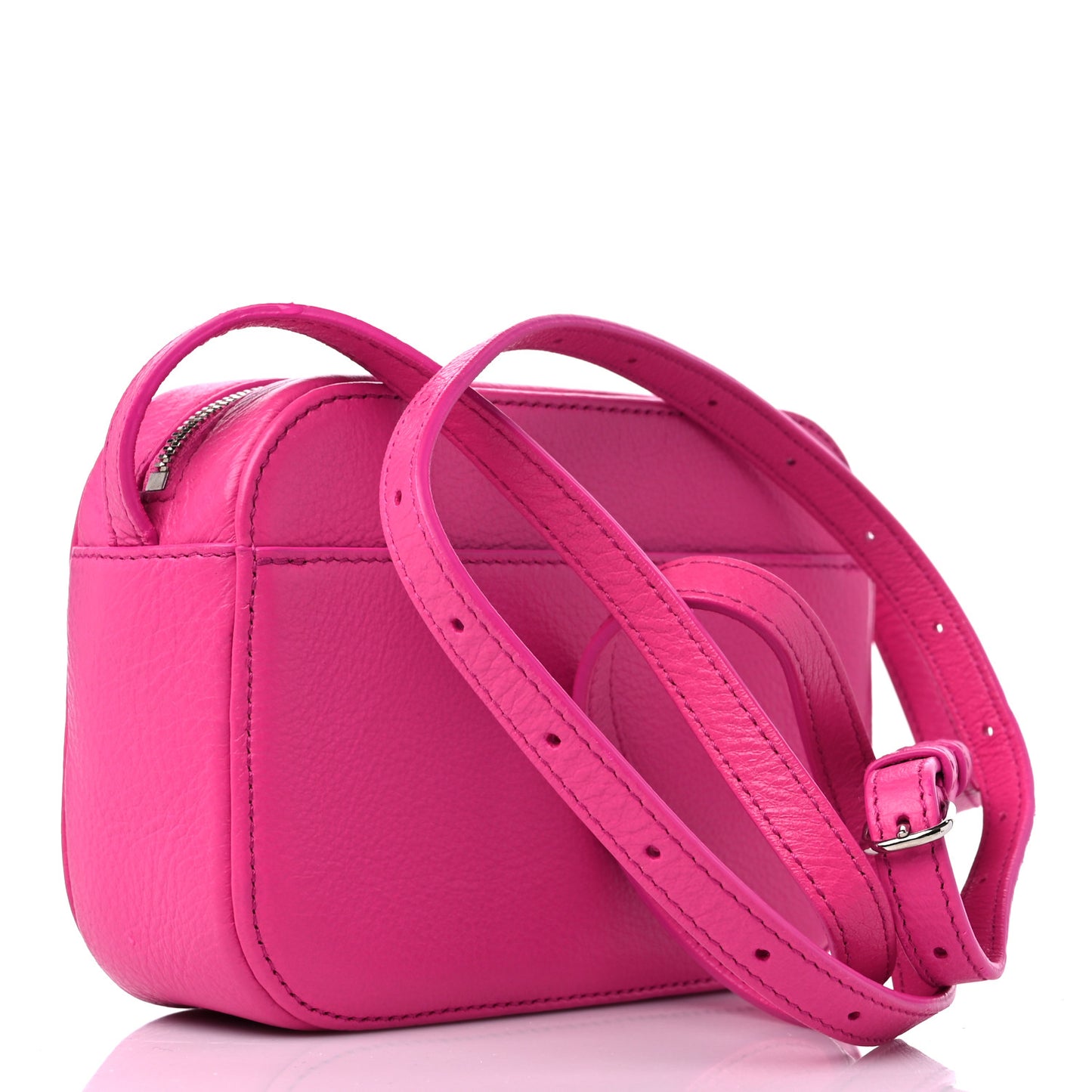 Calfskin Logo XS Everyday Camera Bag Acid Fuchsia Black