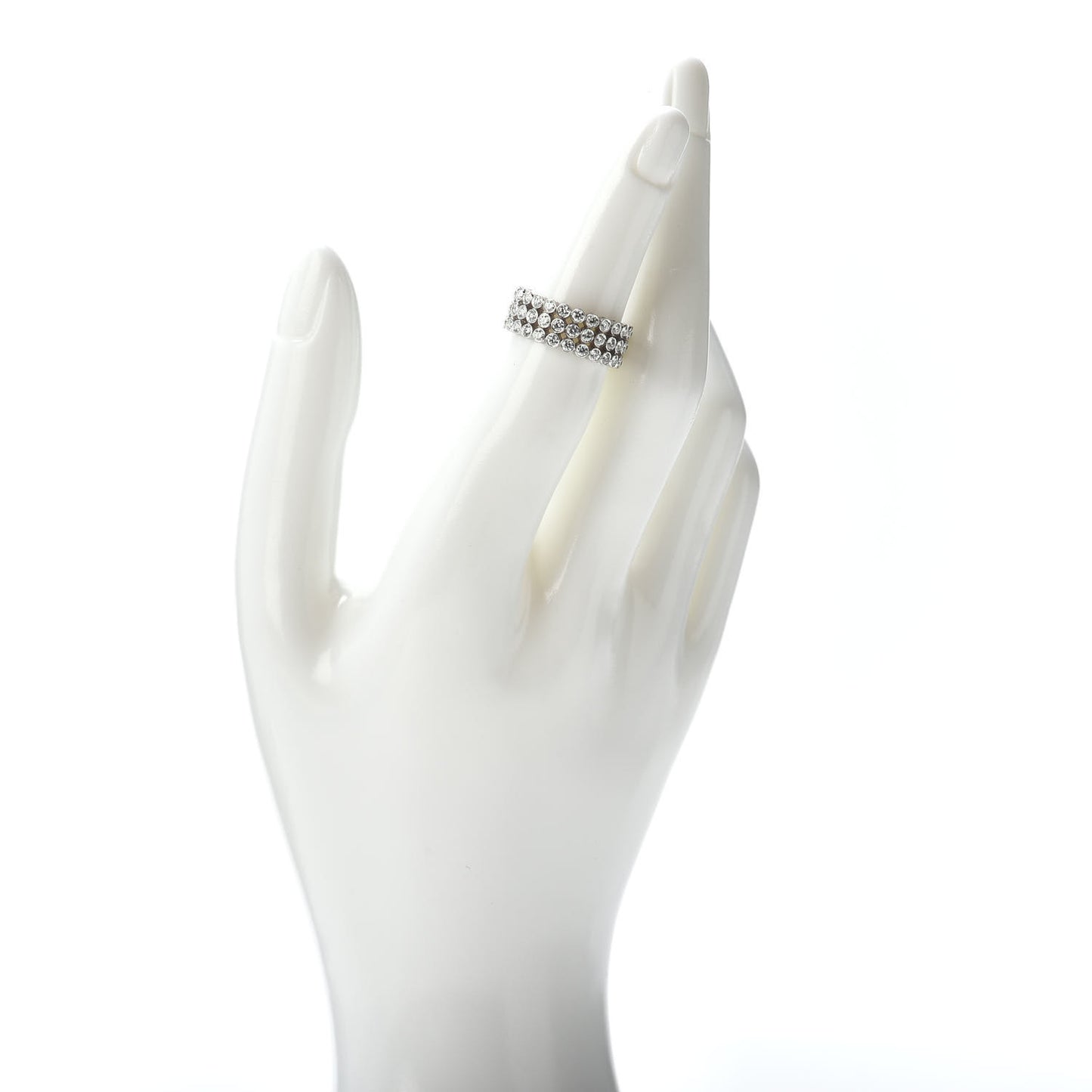 Platinum Diamond Jazz Three-Row Band Ring 49 4.75