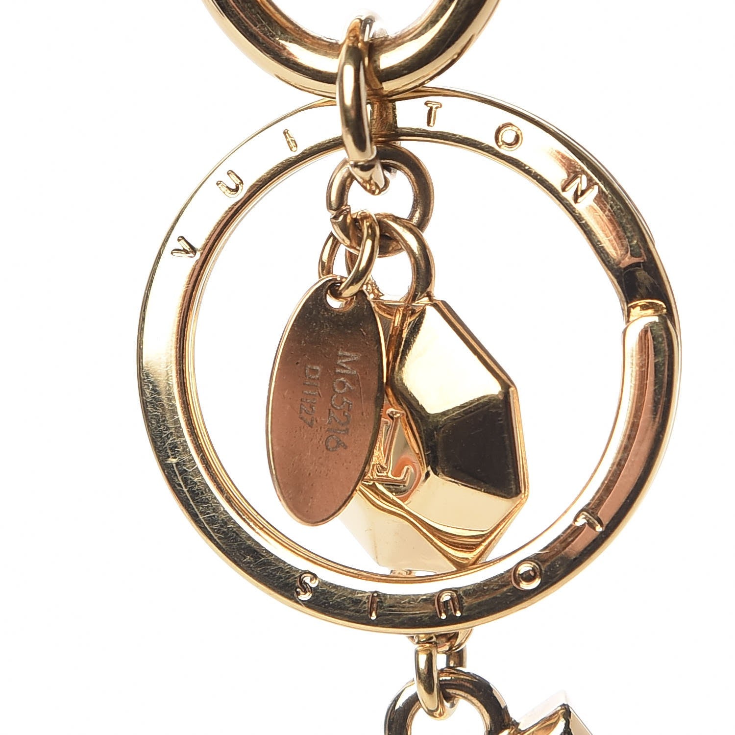 Louis Vuitton LV Facettes Bag Charm Key Holder Gold 3 of 4