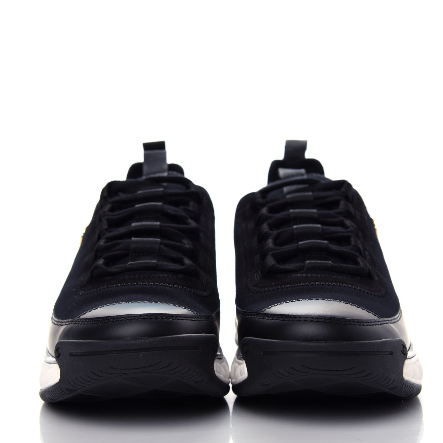 Chanel Velvet Calfskin Mixed Fibers CC Sneakers 39 Black 2 of 11