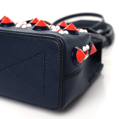 Mulberry Grained Calfskin Studded Small Amberly Top Handle Crossbody Navy 10 of 11
