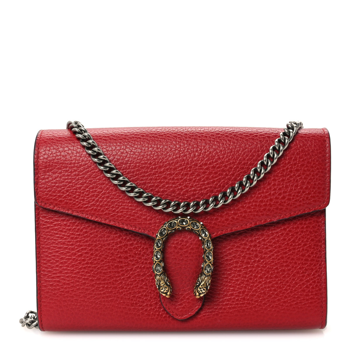 Gucci Calfskin Mini Dionysus Chain Wallet Hibiscus Red 1 of 10