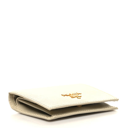 Prada Saffiano Metal Bi-Fold Wallet Cera 4 of 8