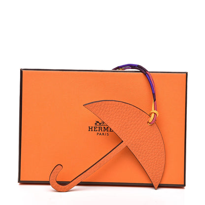 Hermes Togo Epsom Petit H Empire State Building Bag Umbrella Orange Gold 4 of 4