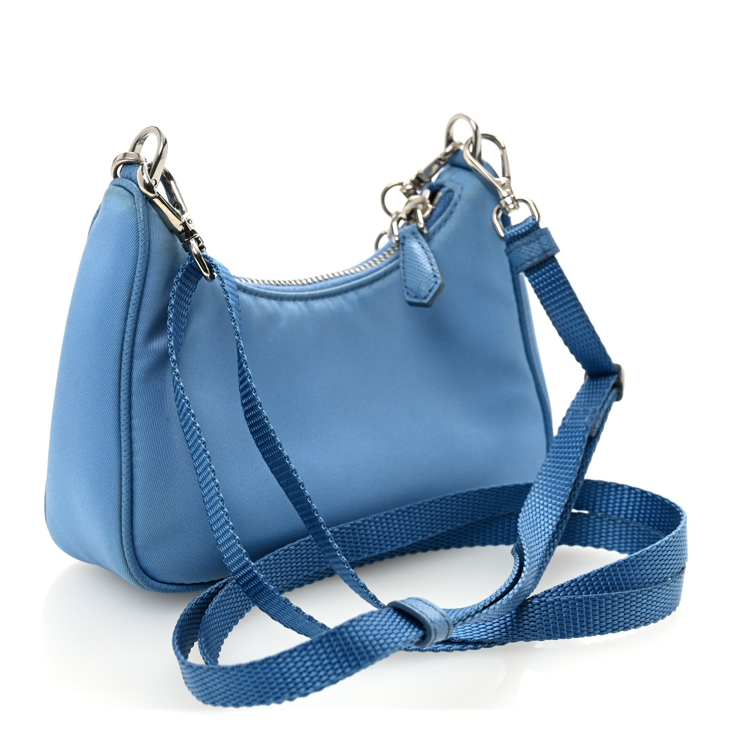 Prada Tessuto Nylon Saffiano Mini Re-Edition 2000 Shoulder Bag Pervinca 3 of 11