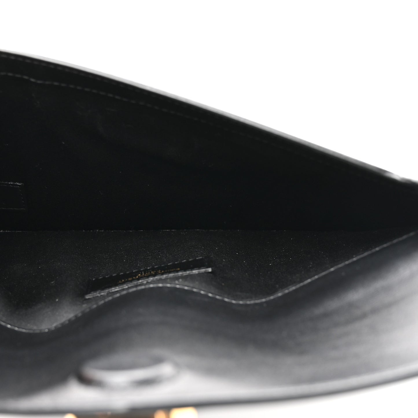 Patent Calfskin Monogram Uptown Clutch Black