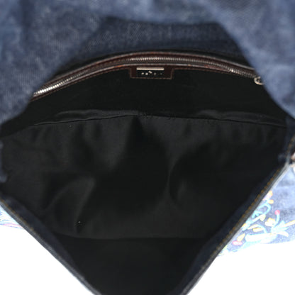 Fendi Denim Flower Embroidered Mama Baguette Blue 5 of 7