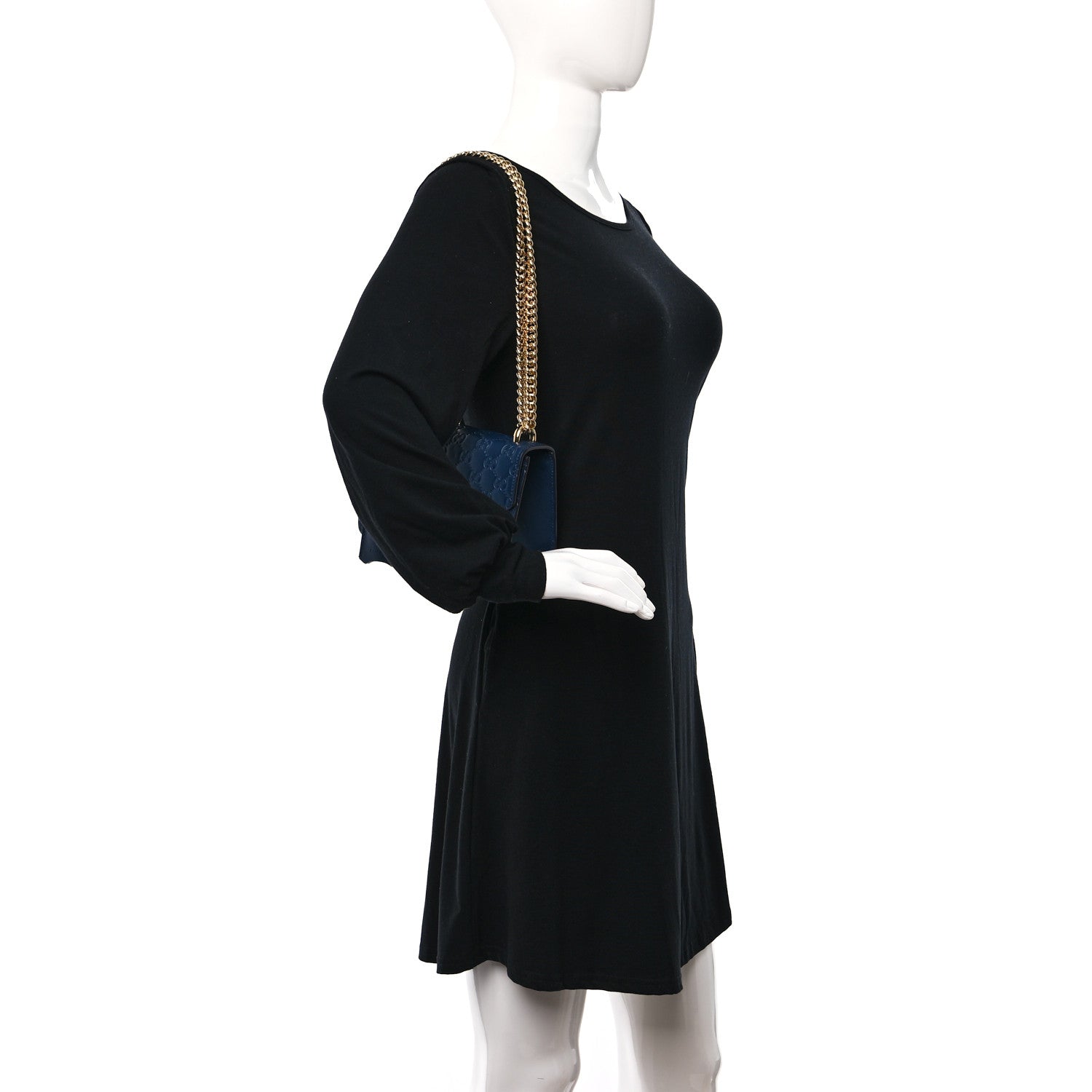 Gucci Guccissima Small Padlock Shoulder Bag Blue Agata 2 of 9