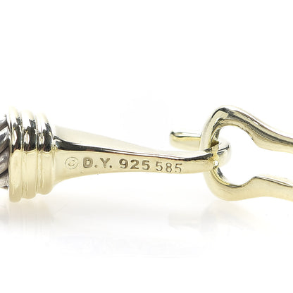 David Yurman Sterling Silver 14K Yellow Gold 5mm Cable Classic Buckle Bracelet 4 of 4