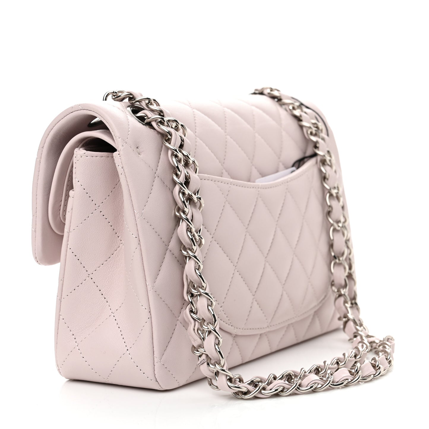 Lambskin Quilted Small Double Flap Light Purple