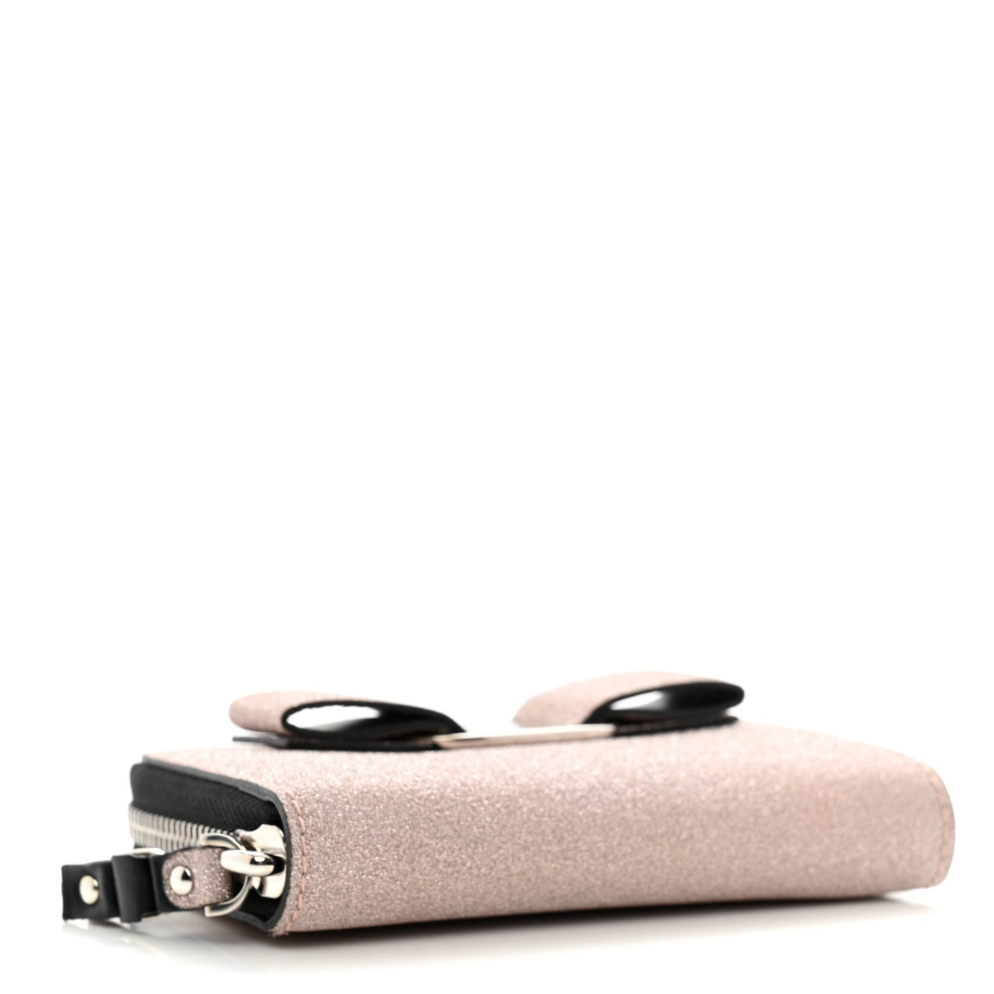 Rainbow Glitter Mini Vara Bow Zip Wallet Light Pink
