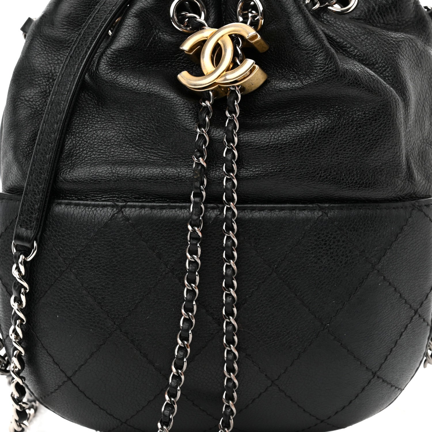 Chanel Calfskin Quilted Small Gabrielle Bucket Black 8 of 12