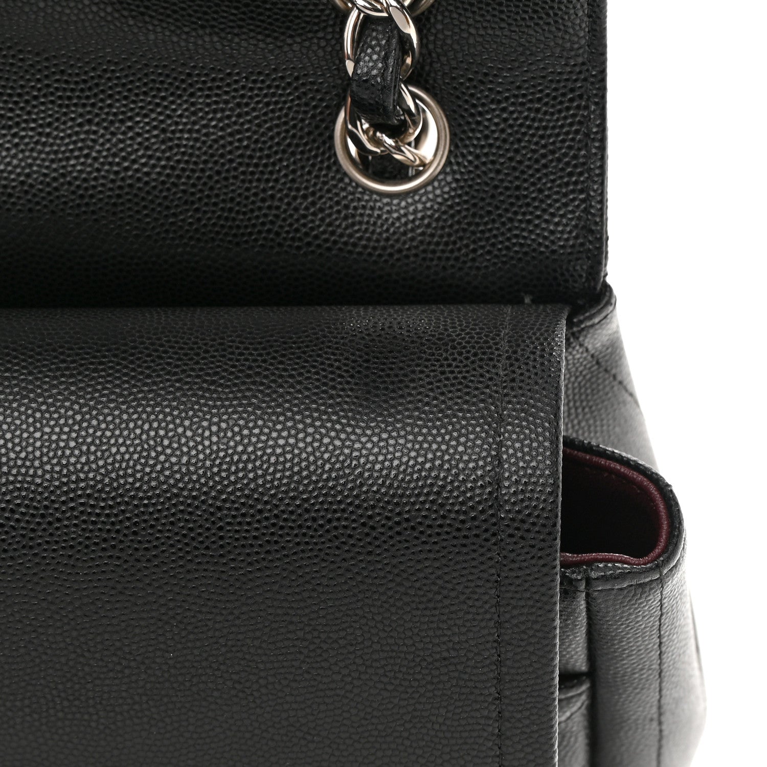 Chanel Caviar Chevron Quilted Jumbo Double Flap Black 12 of 16