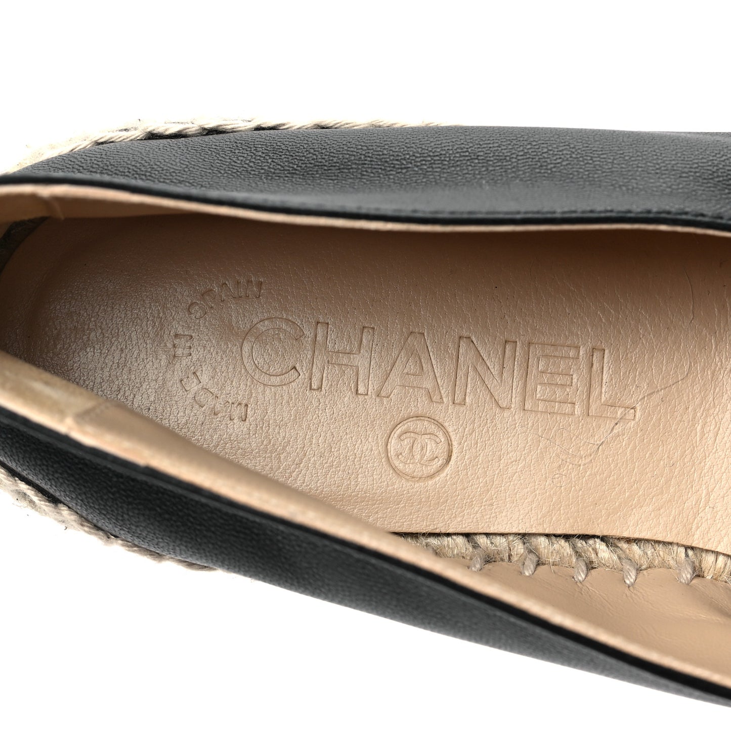 Lambskin CC Espadrilles 39 Black