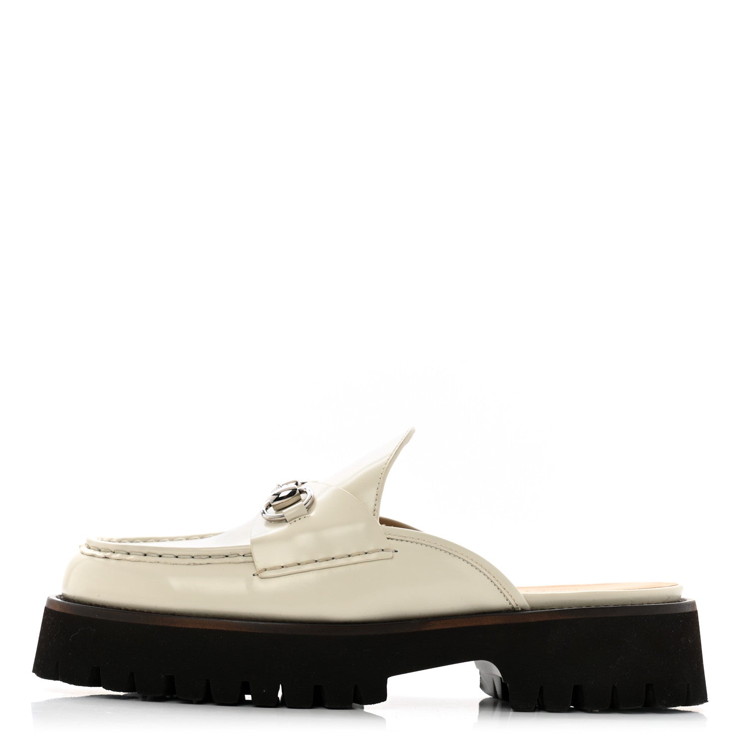 Gucci Cordovan Lux Horsebit Platform Mules 39 Mystic White 1 of 12