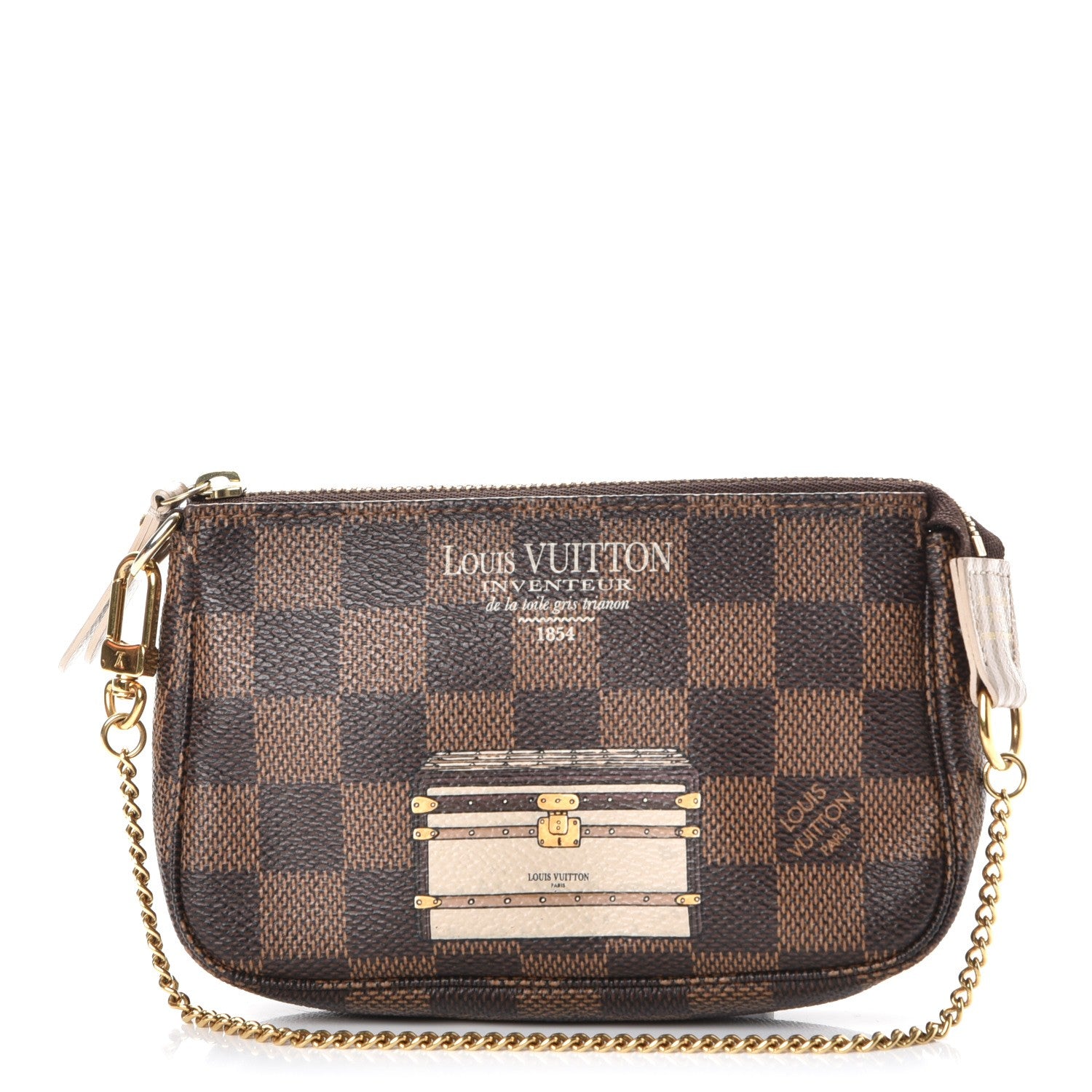 Louis Vuitton Damier Ebene Trunks and Locks Mini Pochette Accessories 1 of 7