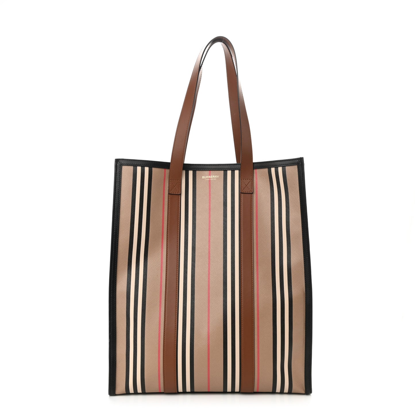 E-Canvas Stripe Book Tote Archive Beige