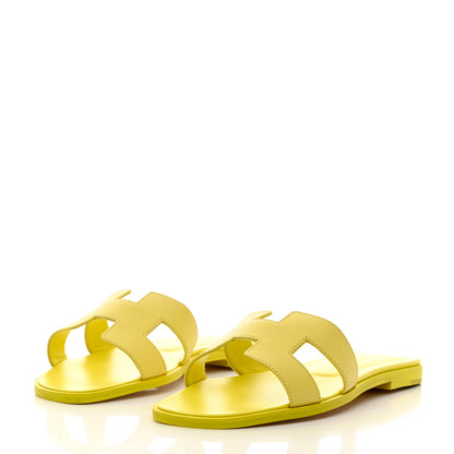 Hermes Epsom Oran Sandals 37.5 Jaune Curcuma 3 of 9