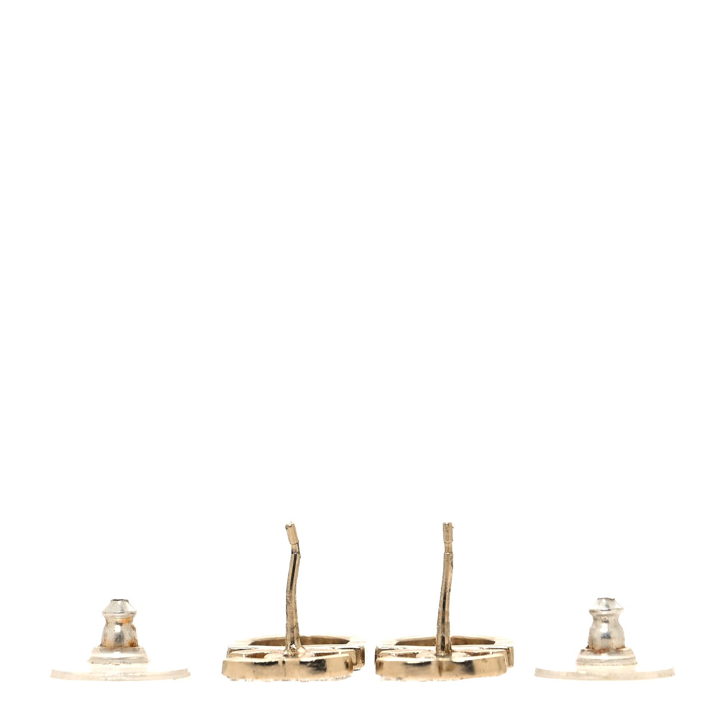 Crystal CC Sergeant Chanel Earrings Gold