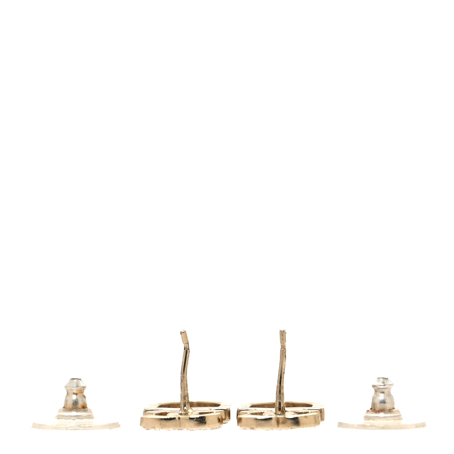 Chanel Crystal CC Sergeant Chanel Earrings Gold 3 of 4