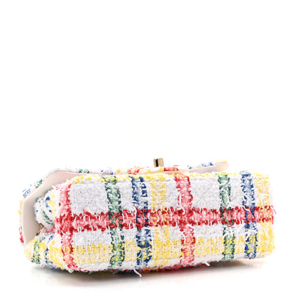 Chanel Tweed Quilted Mini Rectangular Flap White Red Yellow Blue Green 4 of 10