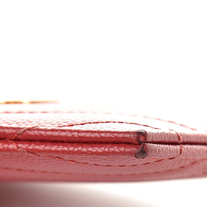 Saint Laurent Grain De Poudre Matelasse Chevron Monogram Credit Card Case New Red 10 of 12