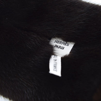 Hermes Mink Visone Chaine D'Ancre Collar Scarf Black 4 of 5