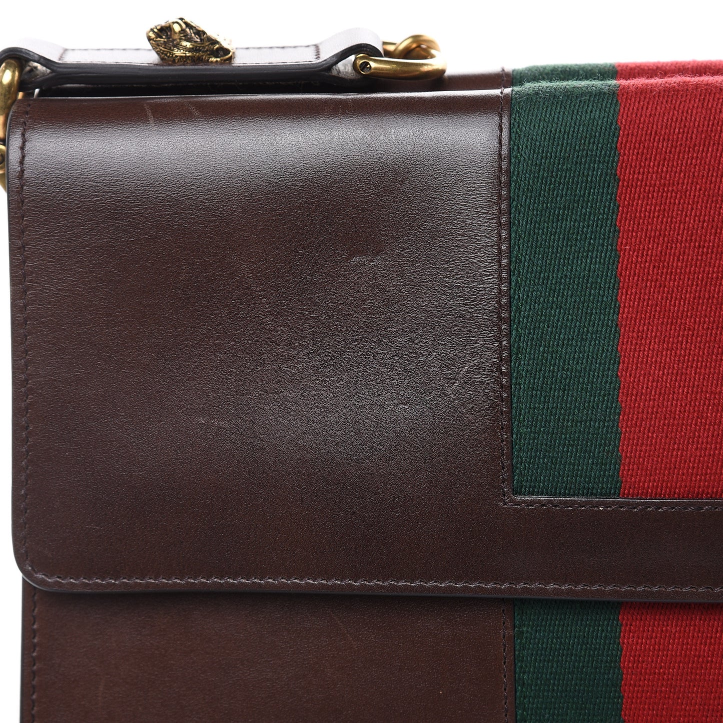 Tuscany Lux Calfskin Web GG Marmont Shoulder Bag Fondent