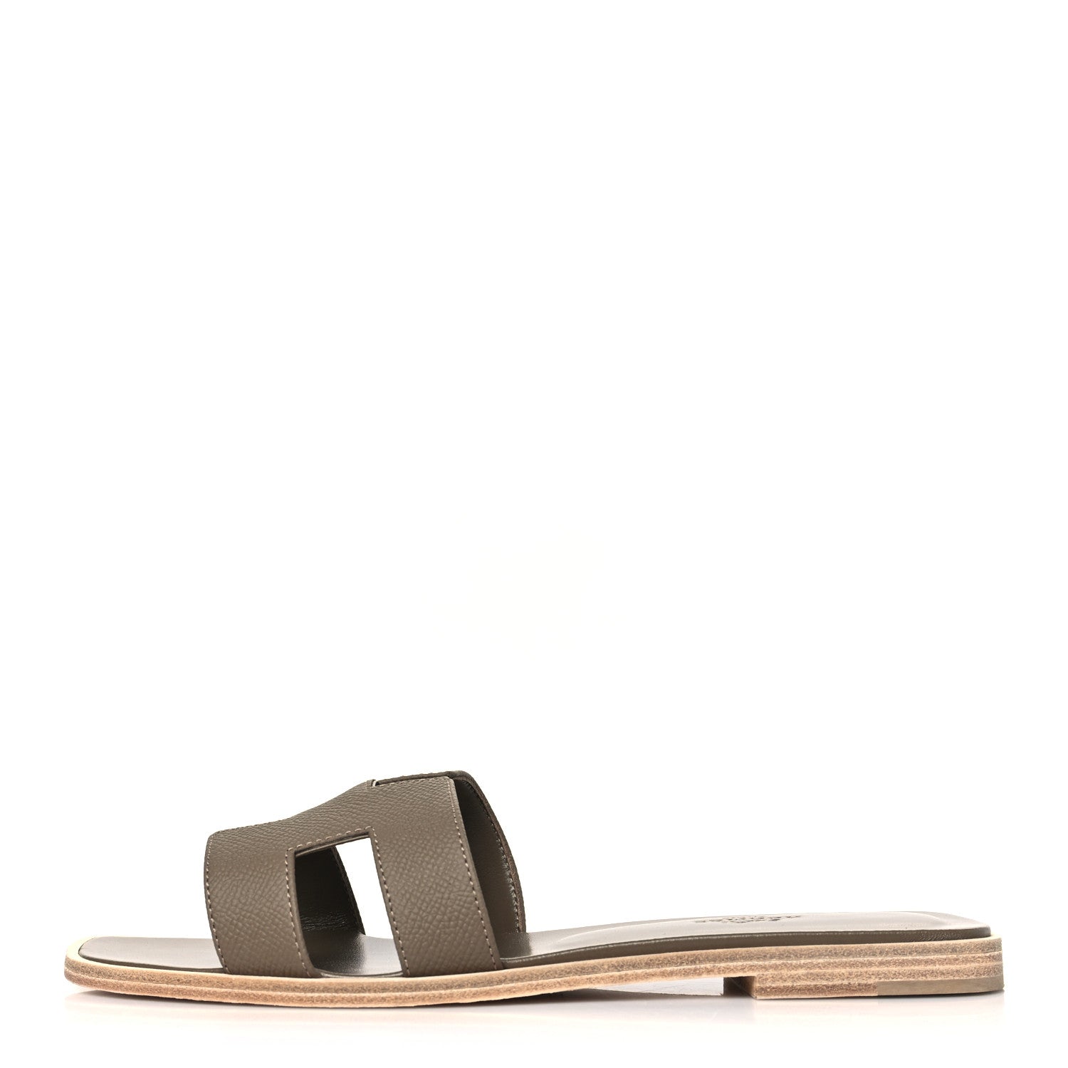 Hermes Epsom Oran Sandals 38.5 Etoupe 1 of 9