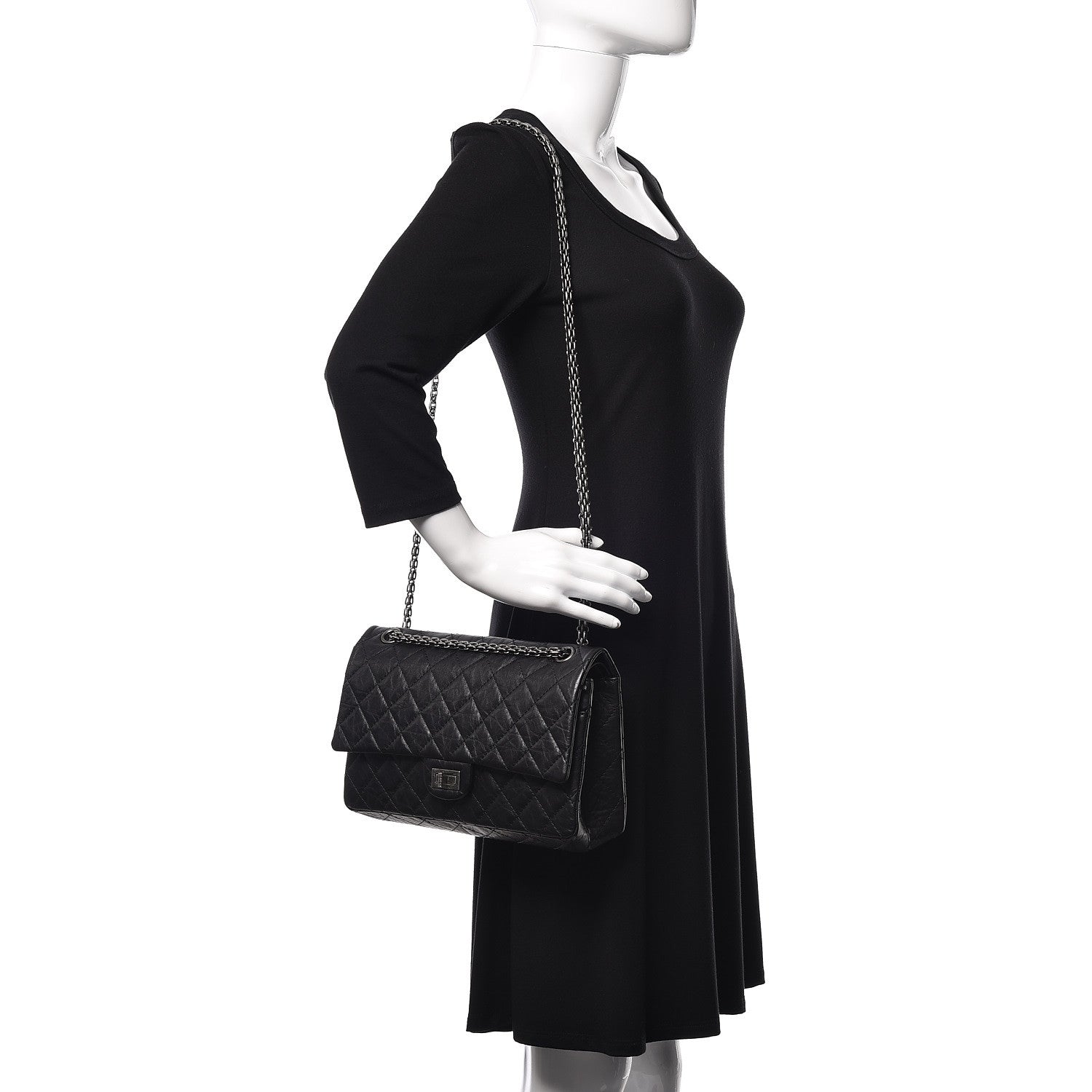 Chanel Aged Calfskin Quilted 2.55 Reissue 226 Flap Black 2 of 10