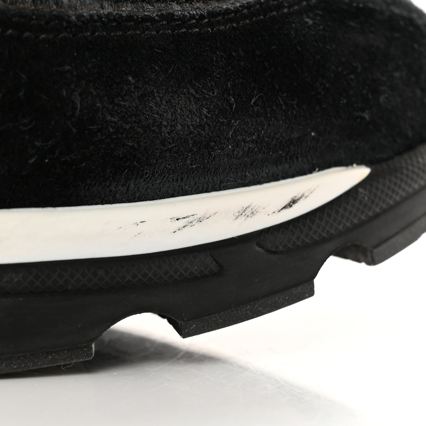 Tweed Suede Goatskin CC Sneakers 39 Black White