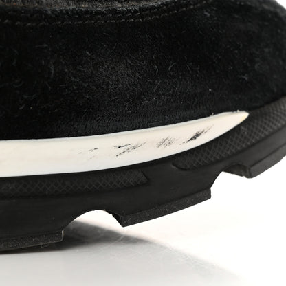 Chanel Tweed Suede Goatskin CC Sneakers 39 Black White 19 of 22