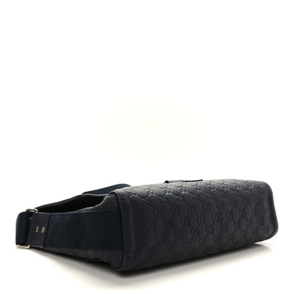 Gucci Guccissima Medium Messenger Bag Navy Blue 4 of 9