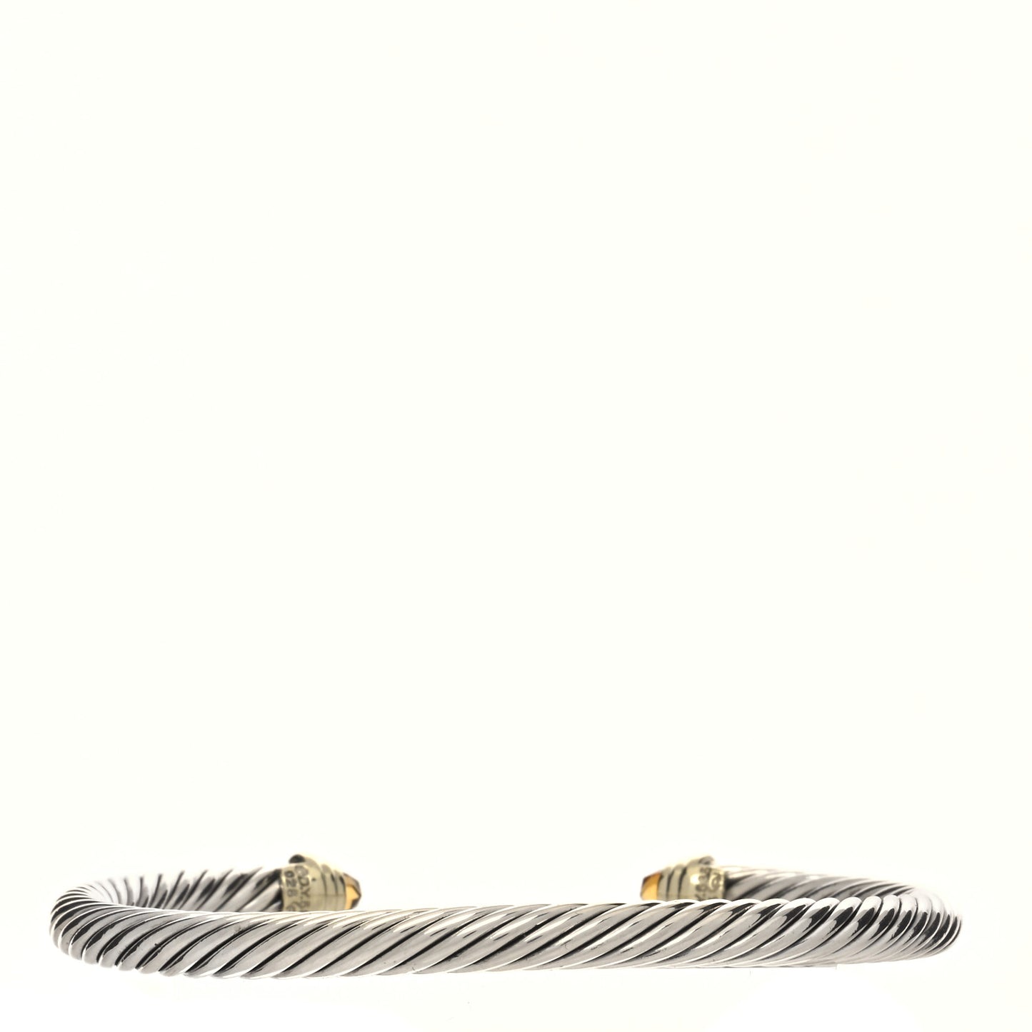 Sterling Silver 14K Yellow Gold Citrine 5mm Cable Classics Petite Color Bracelet