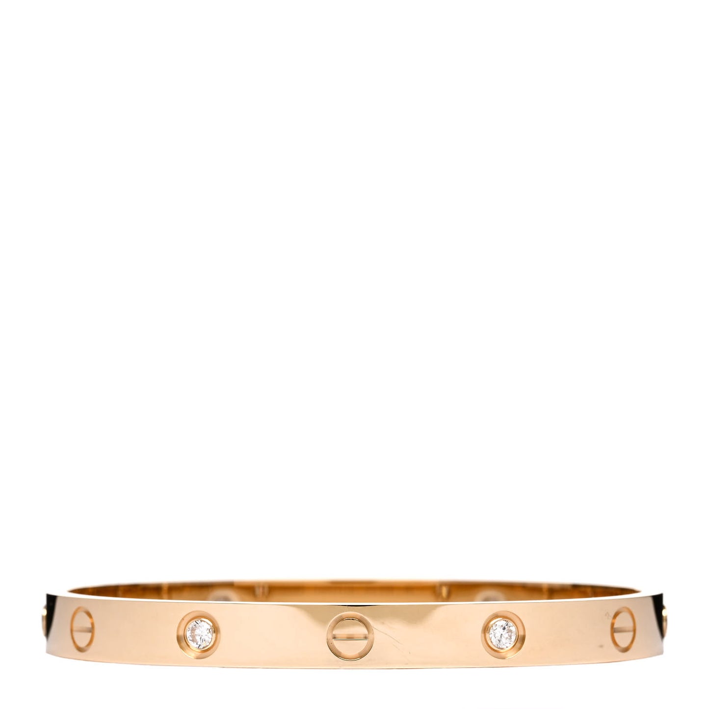 18K Yellow Gold 4 Diamond LOVE Bracelet 17
