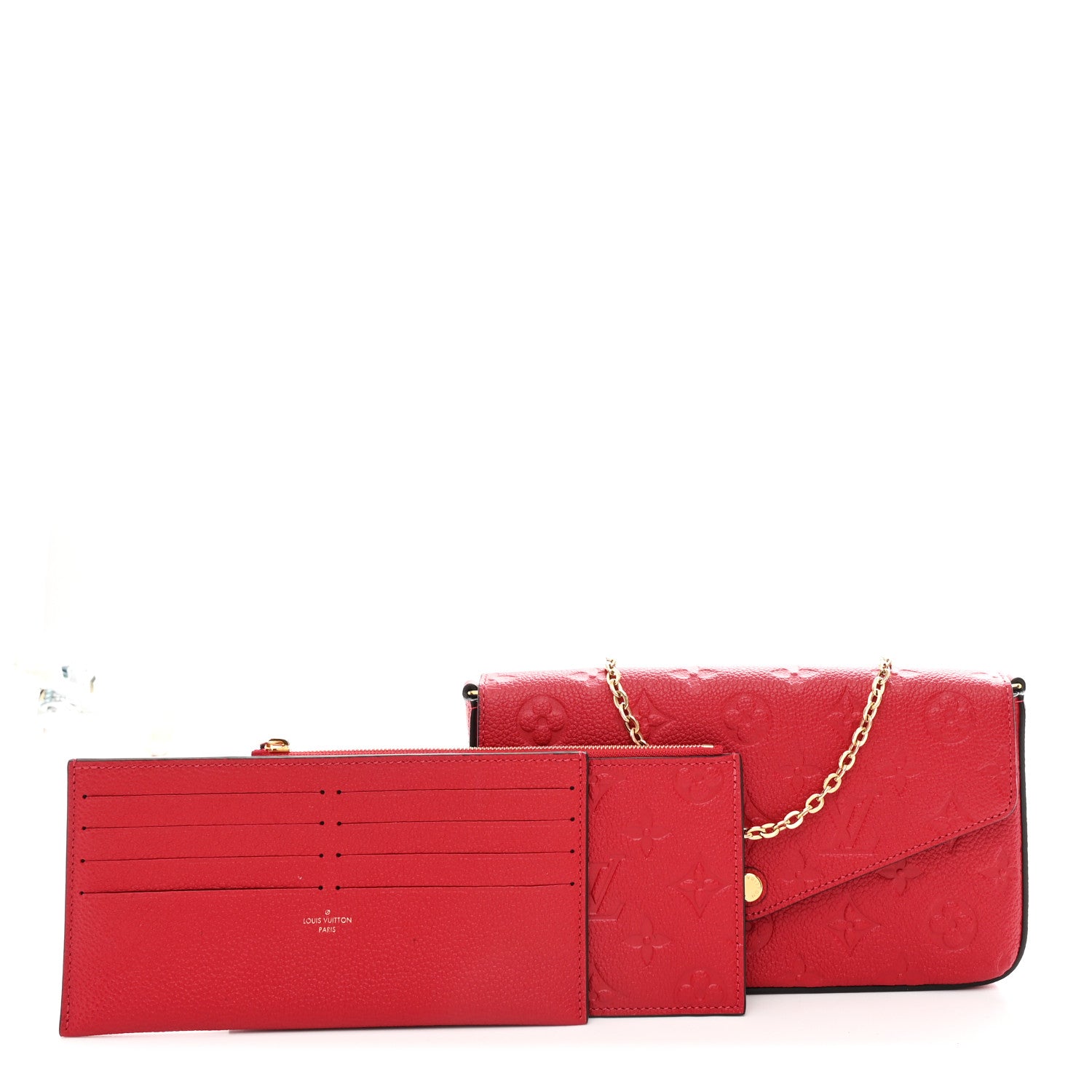 Louis Vuitton Empreinte Pochette Felicie Chain Wallet Scarlet 3 of 12
