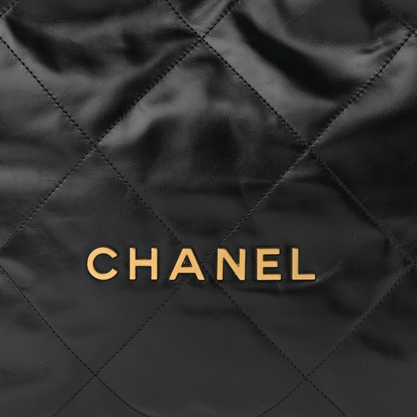 Shiny Calfskin Quilted Small Chanel 22 Black