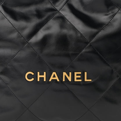 Chanel Shiny Calfskin Quilted Small Chanel 22 Black 9 of 12