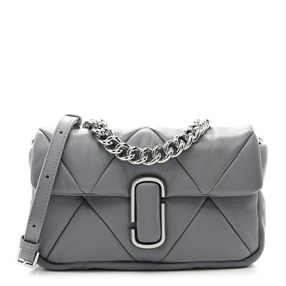 Marc Jacobs Goatskin Quilted J The Puffy Diamond Shoulder Bag Wolf Grey 1 of 11