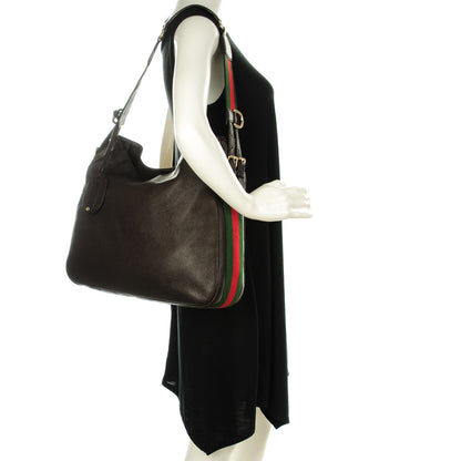 Gucci Pebbled Calfskin Medium Heritage Shoulder Bag Dark Brown 2 of 7