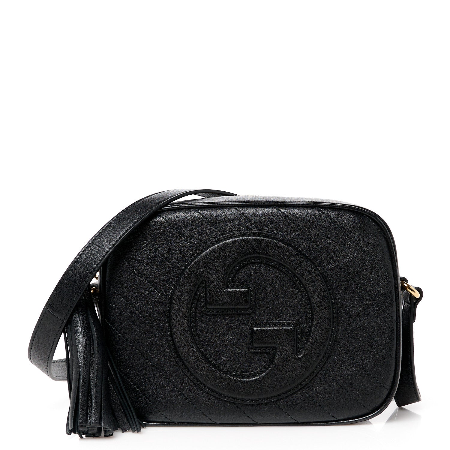 Gucci Sakai Be Green Calfskin Diagonal Stitched Small Blondie Shoulder Bag Black 1 of 10