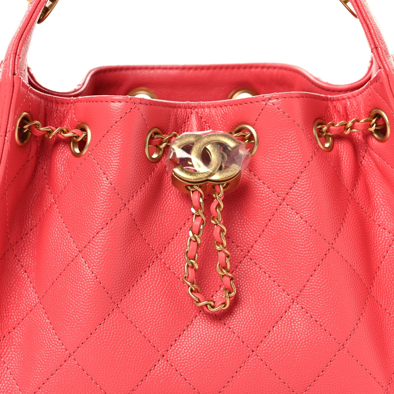 Chanel Caviar Quilted Mini Chanel 25 Handbag Coral 8 of 11
