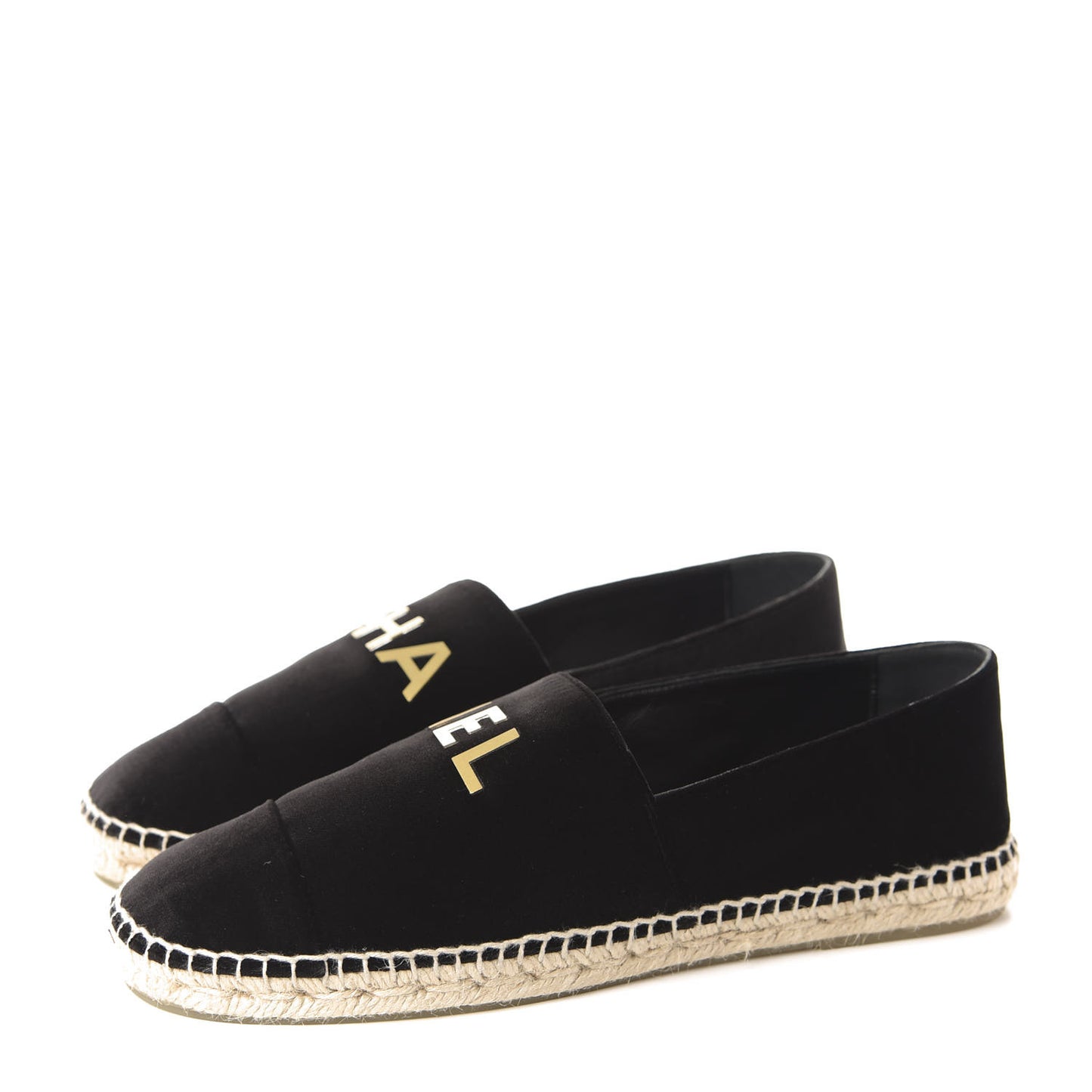 Velvet Logo Espadrilles 42 Black